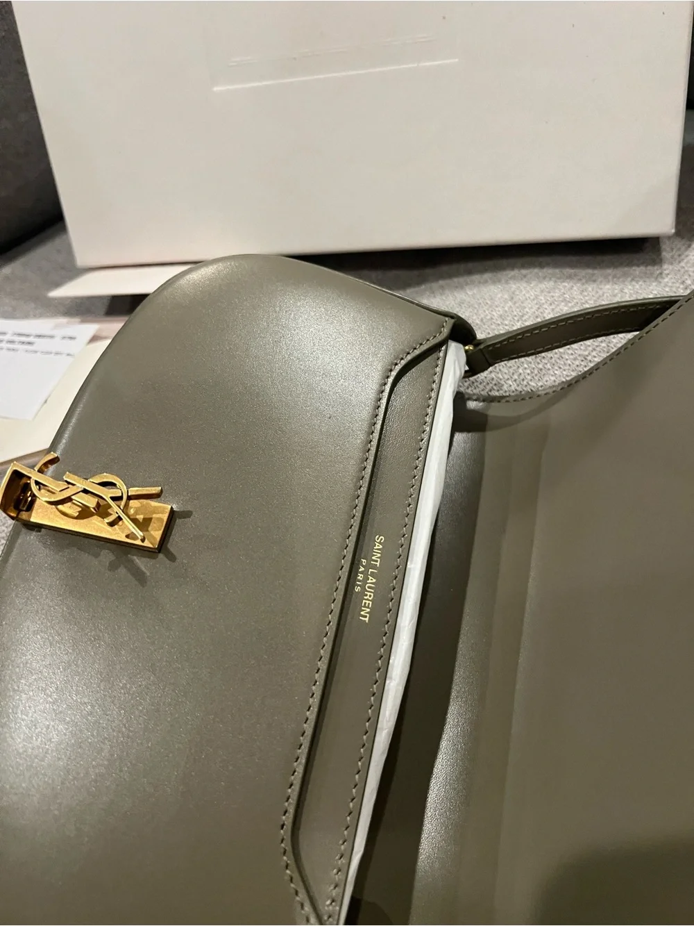 NEW SAINT LAURENT YSL Voltaire Mini Leather Shoulder Bag - “Strong Moss” Olive